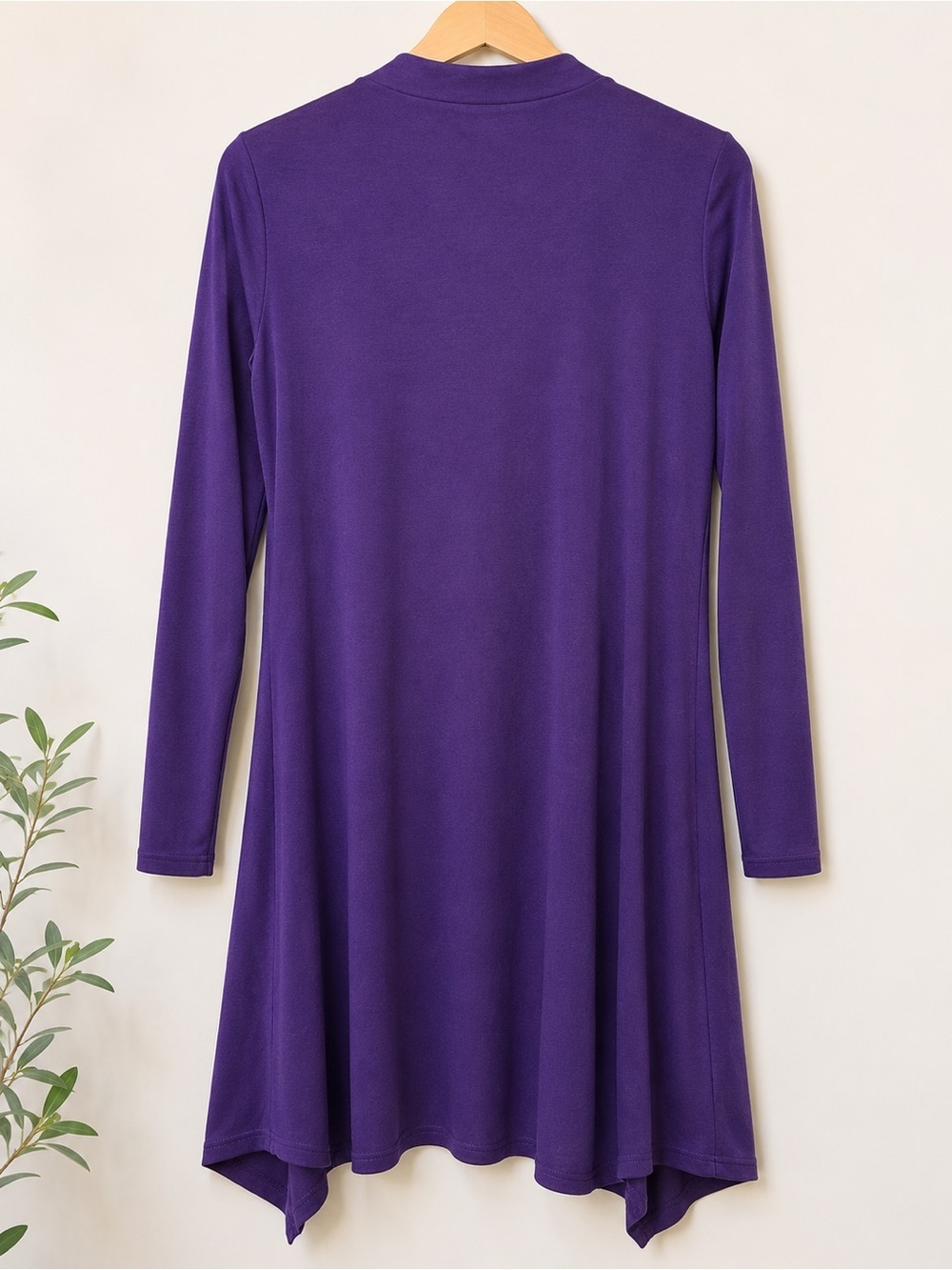 Azules Purple Draped Open Front Cardigan XL Lightweight Long Sleeve Layering - Picture 3 of 7